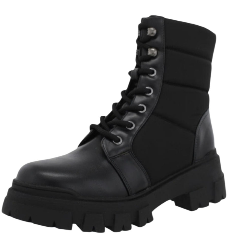 Marc Fisher Puffer Amita2 Hiker Combat Laceup Quilted Lug Sole Boots Size 6.5